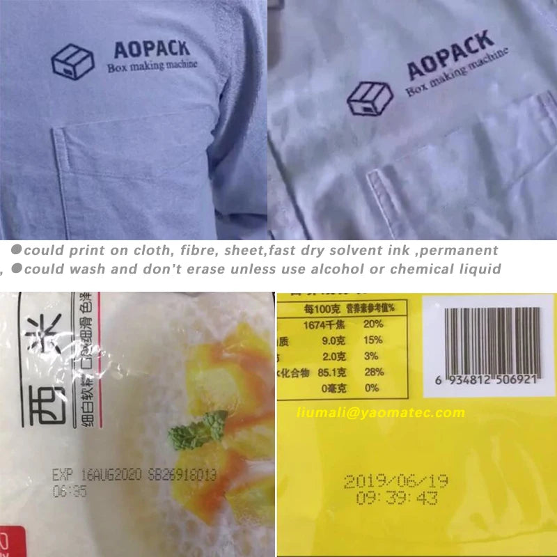 Portable Printer QR Bar Batch Code Date Logo Expiry Label Portable Handheld Jet Thermal Inkjet Printer