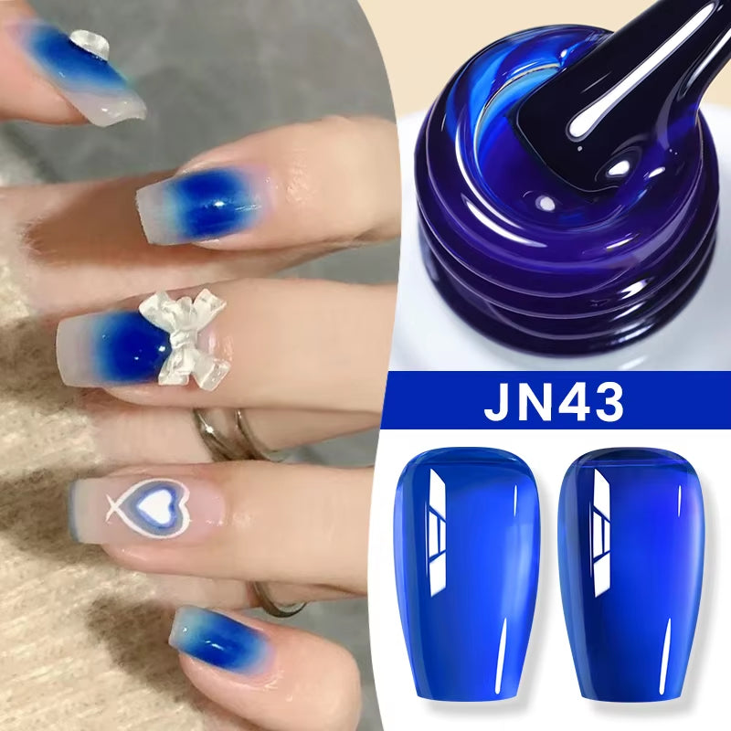 Jelly Nude Gel Nail Polish 10Ml Light Pink Peach Translucent Color UV Light Cure Gel Varnish Nail Art DIY at Home