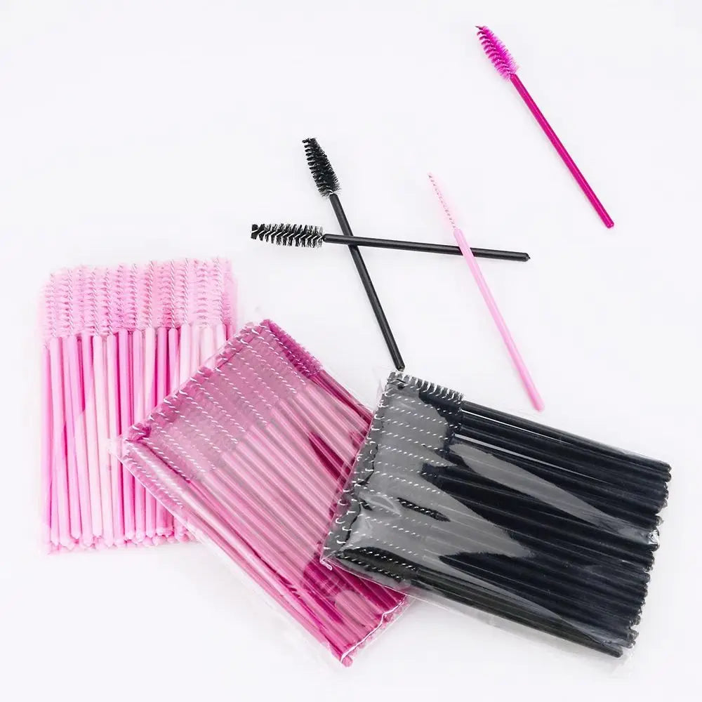 50Pcs Disposable Eyelash Brush Soft Head Crystal Eyebrow Brush Lash Extension Brush Mascara Wand Makeup Tool