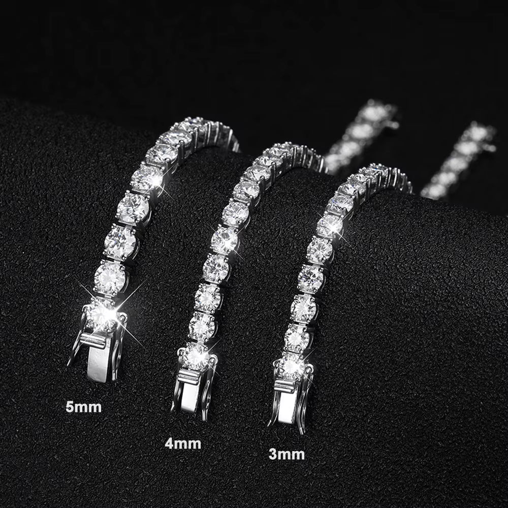 D VVS1 Moissanite Tennis Bracelet Original S925 Sterling Silver Plated 18K White Gold with GRA Bracelets for Women Man