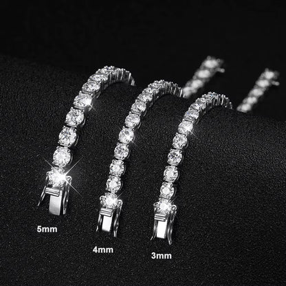 D VVS1 Moissanite Tennis Bracelet Original S925 Sterling Silver Plated 18K White Gold with GRA Bracelets for Women Man