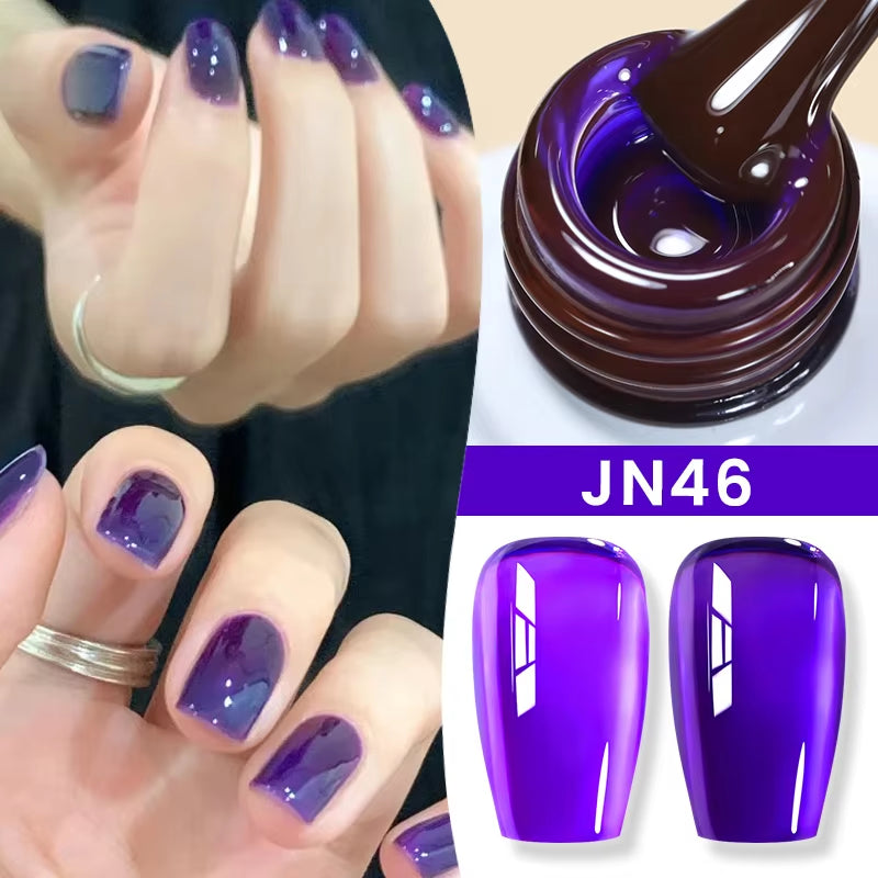 Jelly Nude Gel Nail Polish 10Ml Light Pink Peach Translucent Color UV Light Cure Gel Varnish Nail Art DIY at Home
