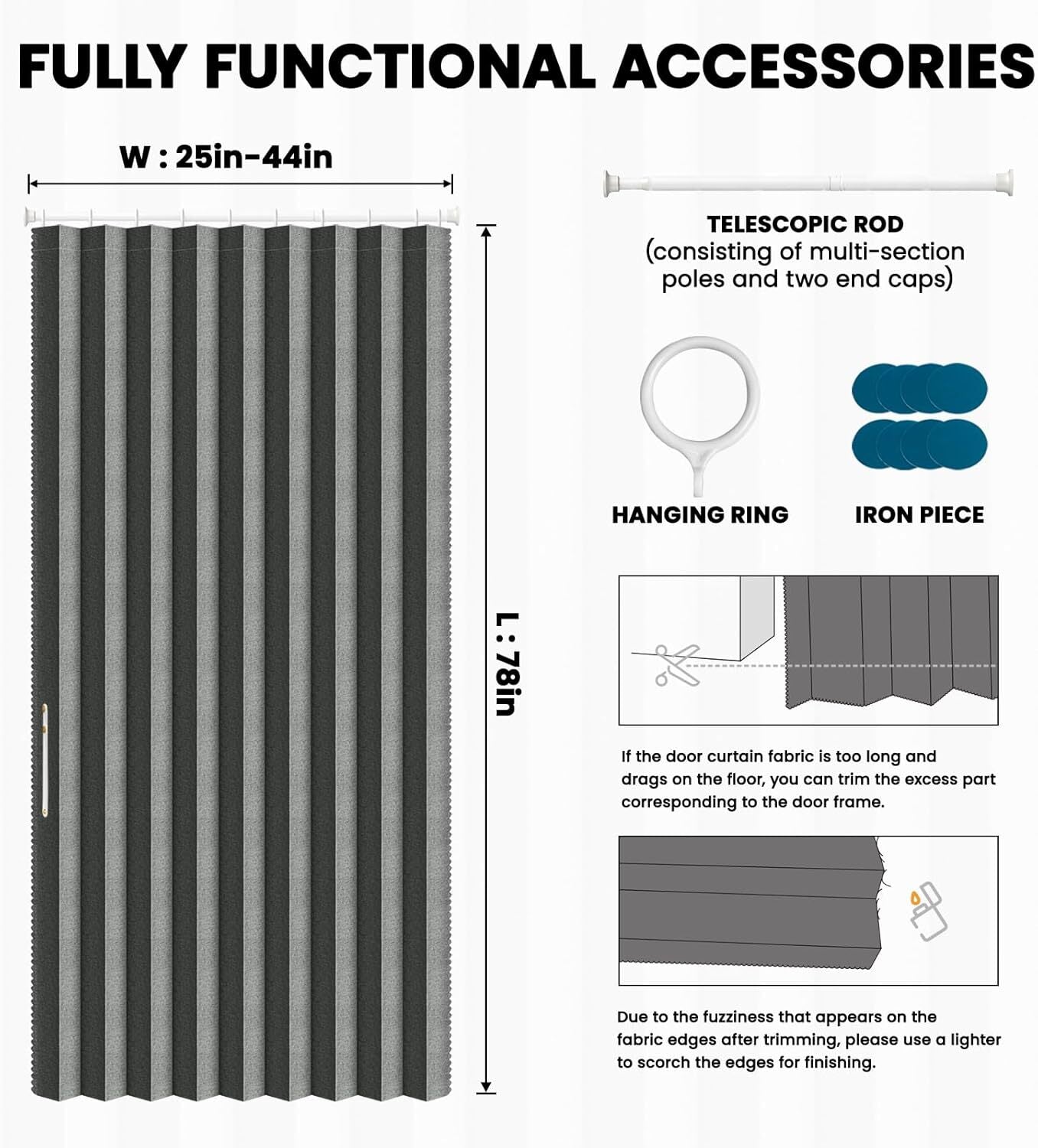 Blackout Accordion Door Invisible Folding Accordion Doors Interior Magnetic Door