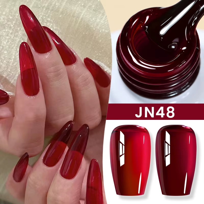 Jelly Nude Gel Nail Polish 10Ml Light Pink Peach Translucent Color UV Light Cure Gel Varnish Nail Art DIY at Home