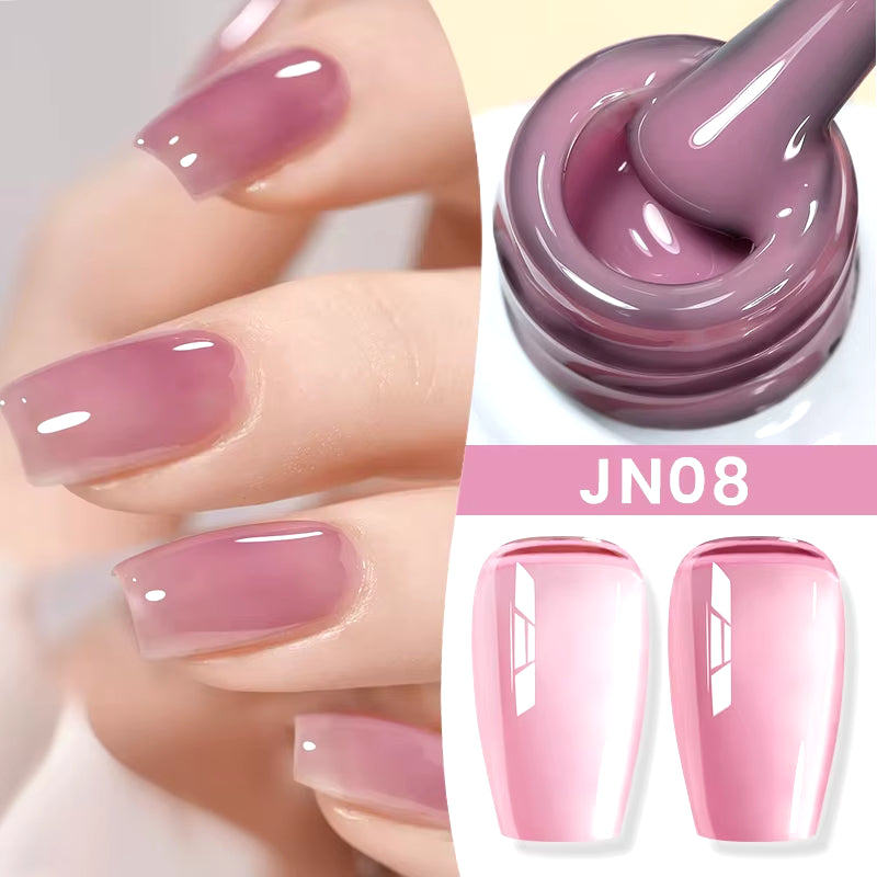 Jelly Nude Gel Nail Polish 10Ml Light Pink Peach Translucent Color UV Light Cure Gel Varnish Nail Art DIY at Home