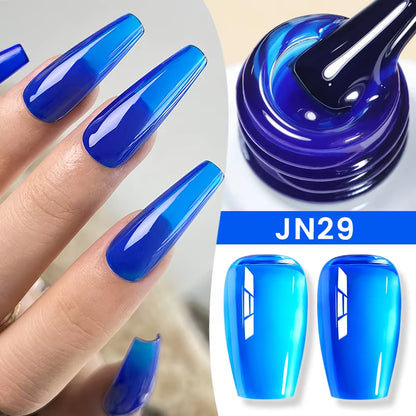 Jelly Nude Gel Nail Polish 10Ml Light Pink Peach Translucent Color UV Light Cure Gel Varnish Nail Art DIY at Home