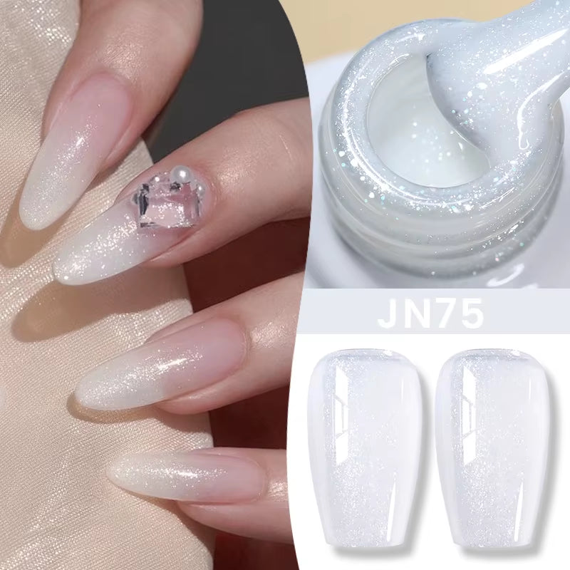 Jelly Nude Gel Nail Polish 10Ml Light Pink Peach Translucent Color UV Light Cure Gel Varnish Nail Art DIY at Home