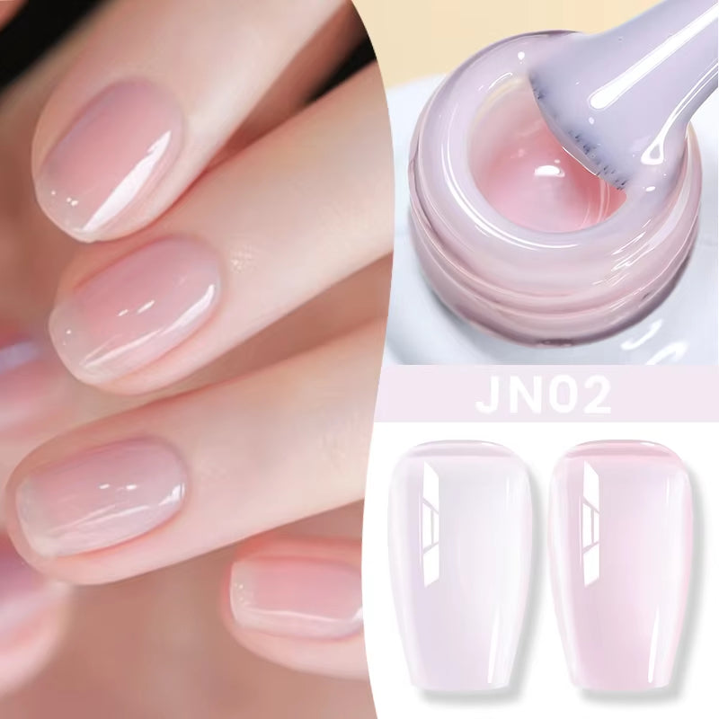 Jelly Nude Gel Nail Polish 10Ml Light Pink Peach Translucent Color UV Light Cure Gel Varnish Nail Art DIY at Home
