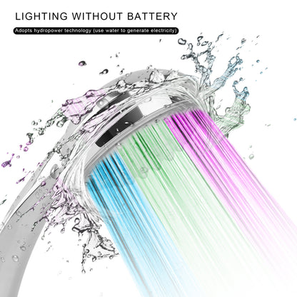 LED Shower Head W/ Handheld Shower Head High Pressure W/ Water Temperature