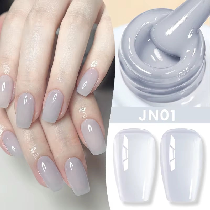 Jelly Nude Gel Nail Polish 10Ml Light Pink Peach Translucent Color UV Light Cure Gel Varnish Nail Art DIY at Home