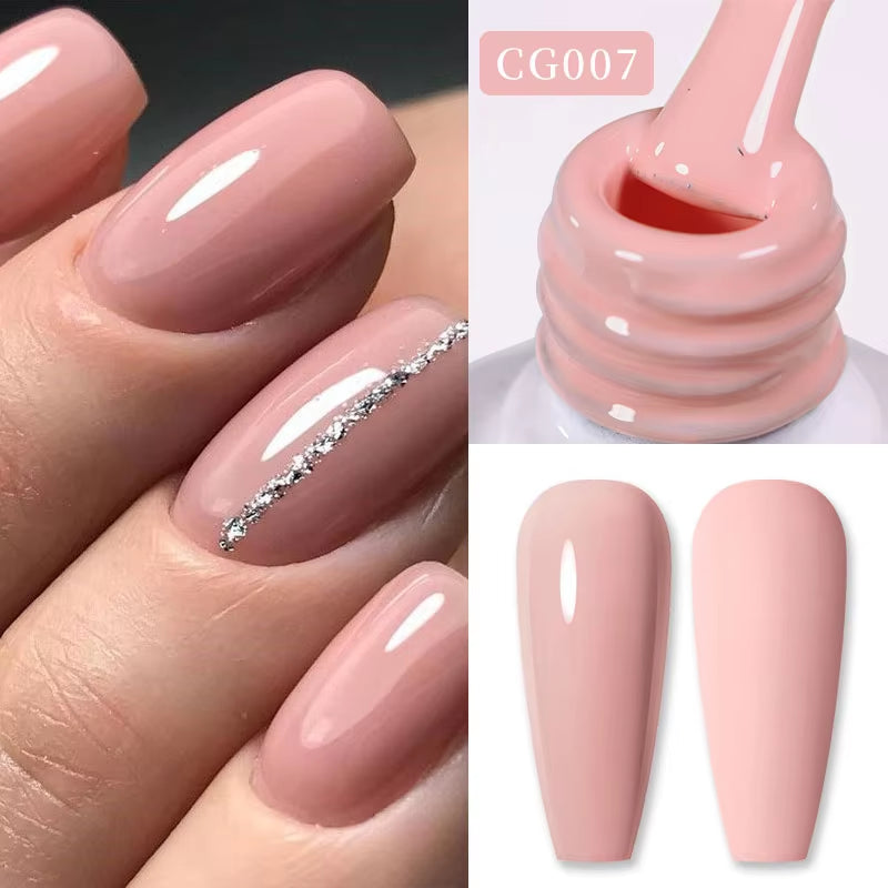 Jelly Nude Gel Nail Polish 10Ml Light Pink Peach Translucent Color UV Light Cure Gel Varnish Nail Art DIY at Home