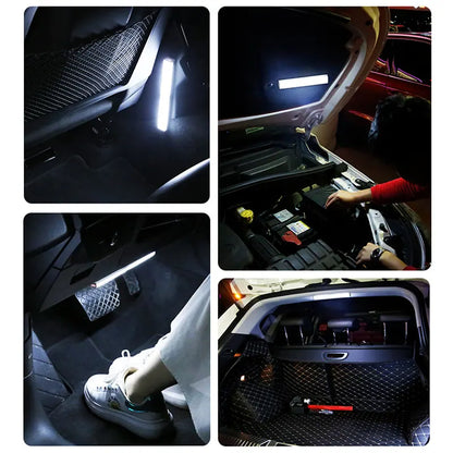 Car Sensor Light for Floor Trunk Hood USB Rechargeable Automatic Induction Light Bar Magnetic Maual/Sensing Mode Lamp