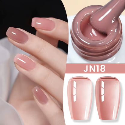 Jelly Nude Gel Nail Polish 10Ml Light Pink Peach Translucent Color UV Light Cure Gel Varnish Nail Art DIY at Home