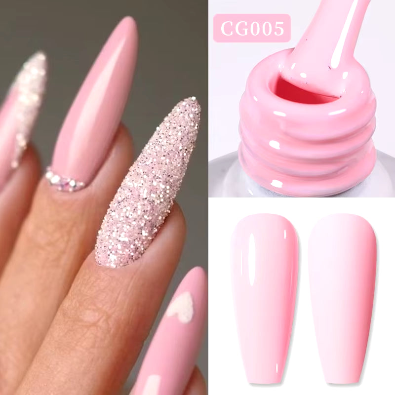 Jelly Nude Gel Nail Polish 10Ml Light Pink Peach Translucent Color UV Light Cure Gel Varnish Nail Art DIY at Home