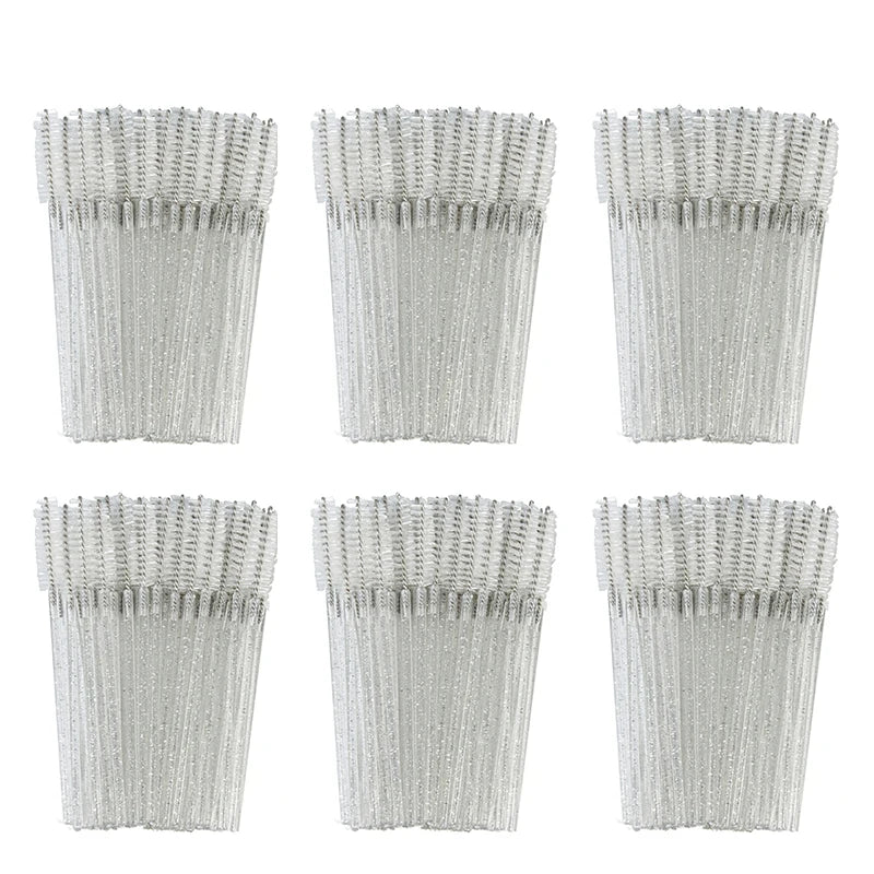 50Pcs Disposable Eyelash Brush Soft Head Crystal Eyebrow Brush Lash Extension Brush Mascara Wand Makeup Tool