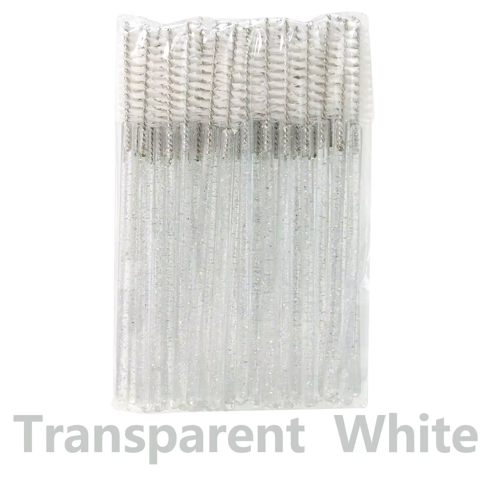 50Pcs Disposable Eyelash Brush Soft Head Crystal Eyebrow Brush Lash Extension Brush Mascara Wand Makeup Tool