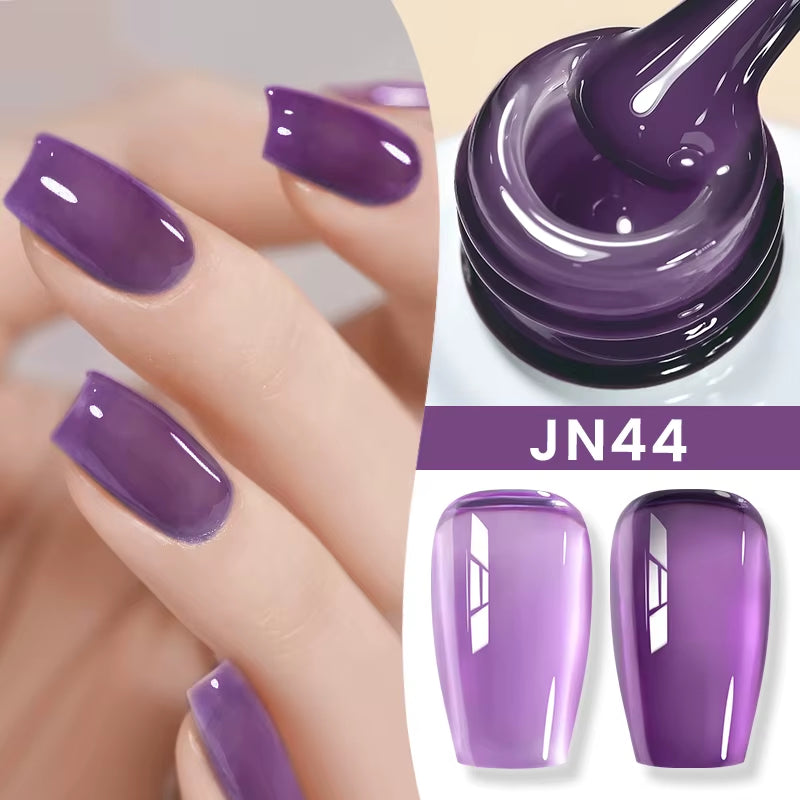 Jelly Nude Gel Nail Polish 10Ml Light Pink Peach Translucent Color UV Light Cure Gel Varnish Nail Art DIY at Home