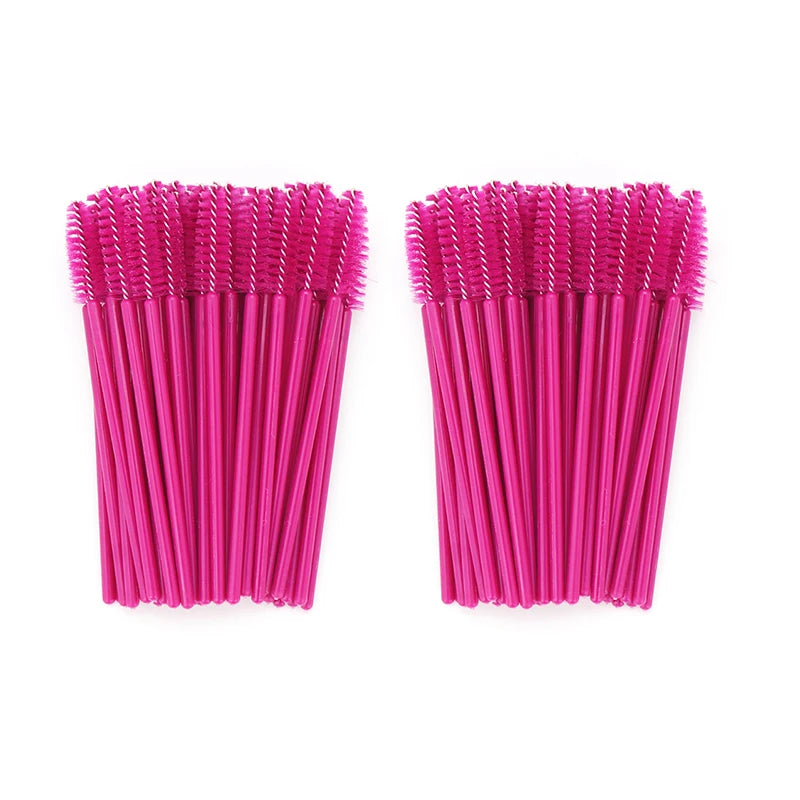 50Pcs Disposable Eyelash Brush Soft Head Crystal Eyebrow Brush Lash Extension Brush Mascara Wand Makeup Tool