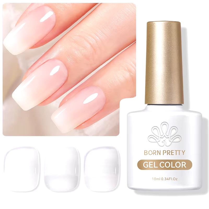 Jelly Nude Gel Nail Polish 10Ml Light Pink Peach Translucent Color UV Light Cure Gel Varnish Nail Art DIY at Home