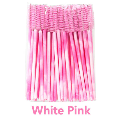 50Pcs Disposable Eyelash Brush Soft Head Crystal Eyebrow Brush Lash Extension Brush Mascara Wand Makeup Tool