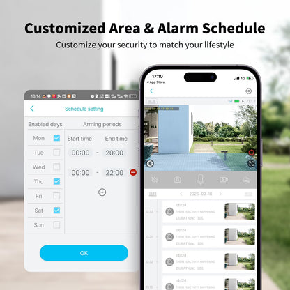 4G LTE Cellular Solar Security Camera Outdoor, 2K PTZ Wireless Security Camera with SIM Card, No Wifi Needed, AI Human Detection, Color Night Vision, 360° View