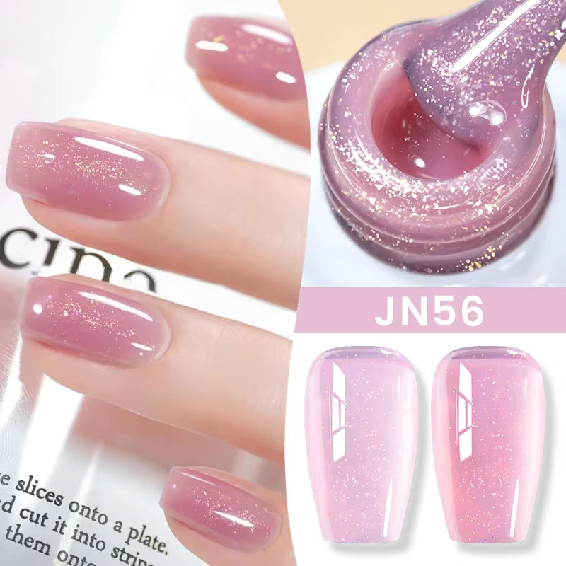 Jelly Nude Gel Nail Polish 10Ml Light Pink Peach Translucent Color UV Light Cure Gel Varnish Nail Art DIY at Home