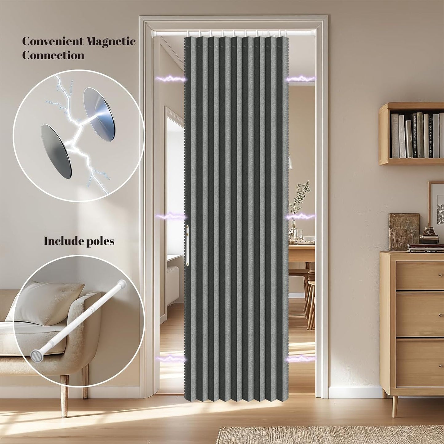 Blackout Accordion Door Invisible Folding Accordion Doors Interior Magnetic Door