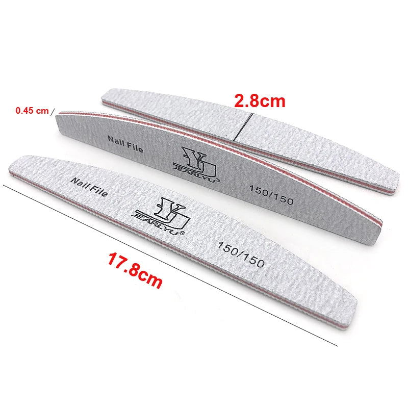 5Pcs Nail File Set Mix Color Professional Sandpaper Cuticle Remover 80/100/150/180/240 Grit Buffer Manicure Tool Kit