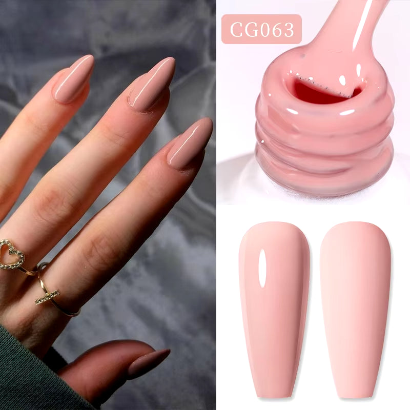 Jelly Nude Gel Nail Polish 10Ml Light Pink Peach Translucent Color UV Light Cure Gel Varnish Nail Art DIY at Home