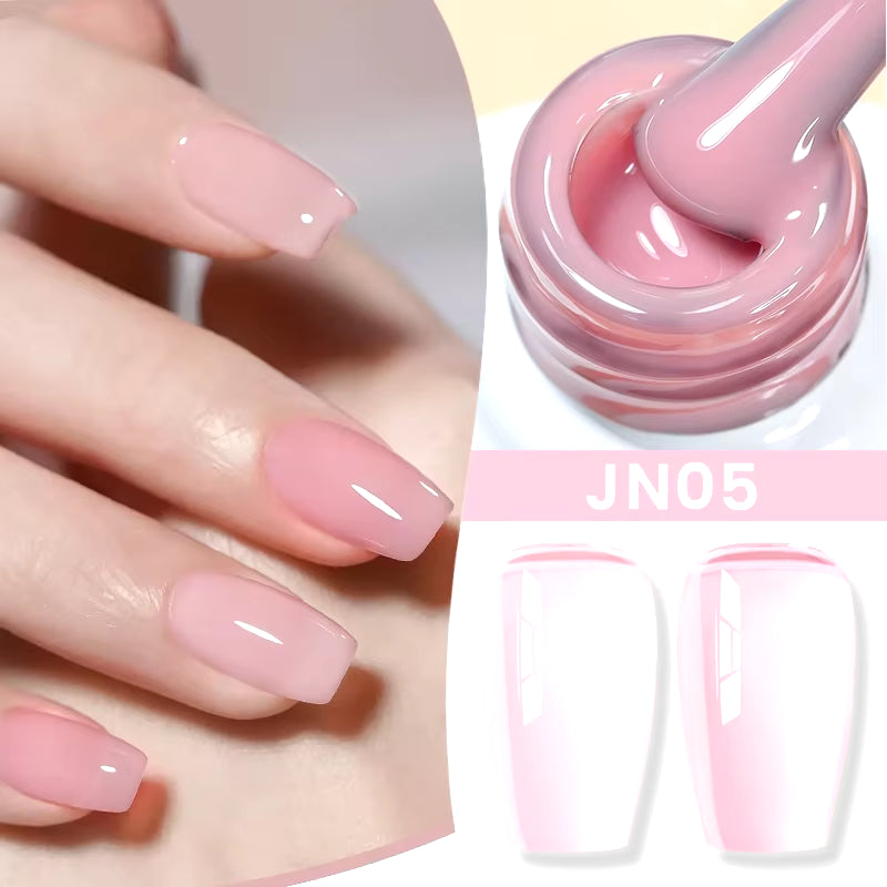 Jelly Nude Gel Nail Polish 10Ml Light Pink Peach Translucent Color UV Light Cure Gel Varnish Nail Art DIY at Home