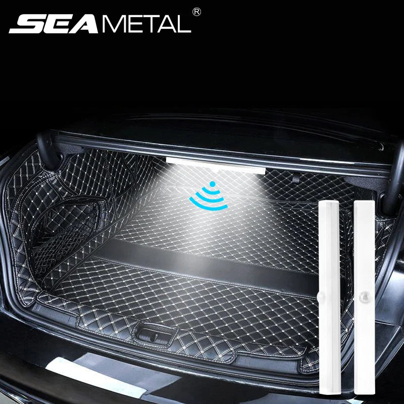 Car Sensor Light for Floor Trunk Hood USB Rechargeable Automatic Induction Light Bar Magnetic Maual/Sensing Mode Lamp