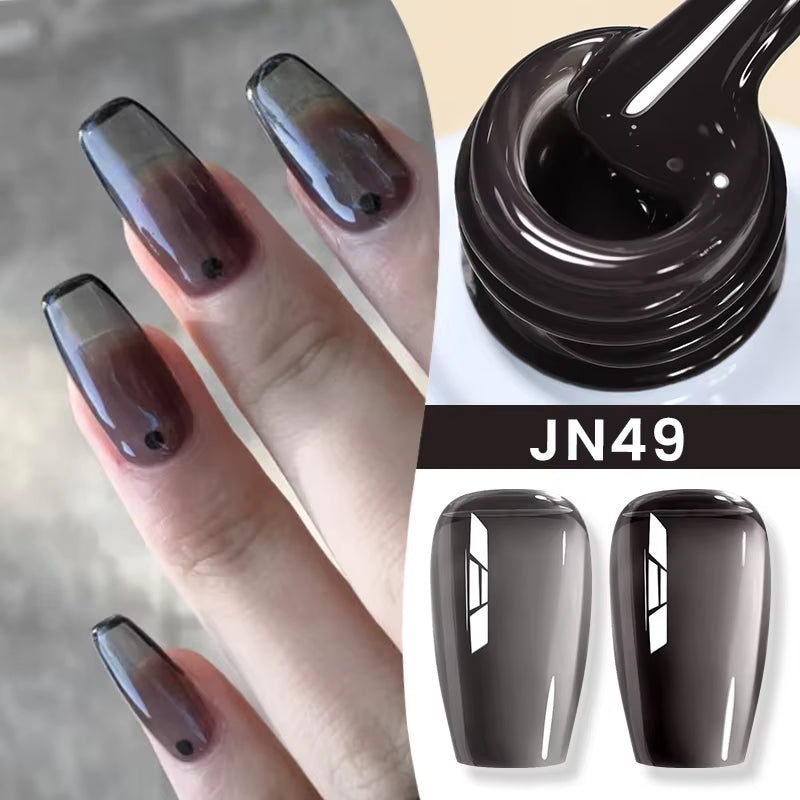 Jelly Nude Gel Nail Polish 10Ml Light Pink Peach Translucent Color UV Light Cure Gel Varnish Nail Art DIY at Home