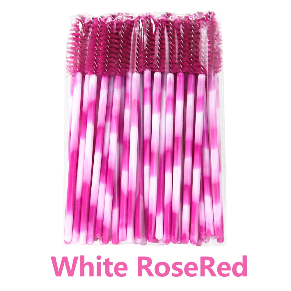 50Pcs Disposable Eyelash Brush Soft Head Crystal Eyebrow Brush Lash Extension Brush Mascara Wand Makeup Tool