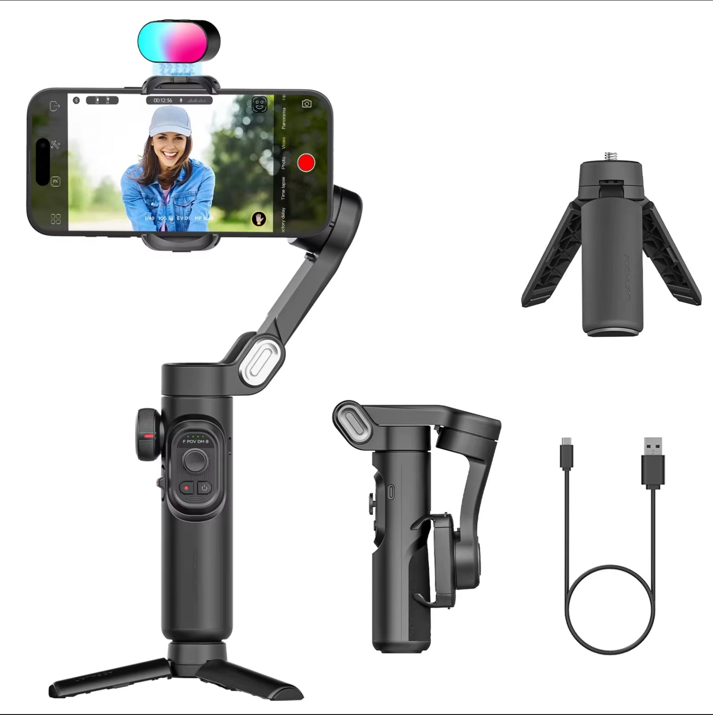 3-Axis Handheld Gimbal Stabilizer Smartxe for Smartphone for Iphone Android AI Face Tracking Tk Vlog