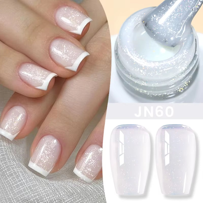 Jelly Nude Gel Nail Polish 10Ml Light Pink Peach Translucent Color UV Light Cure Gel Varnish Nail Art DIY at Home