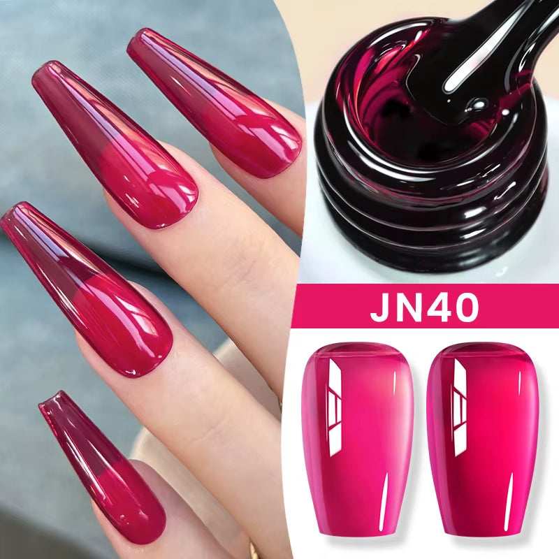 Jelly Nude Gel Nail Polish 10Ml Light Pink Peach Translucent Color UV Light Cure Gel Varnish Nail Art DIY at Home