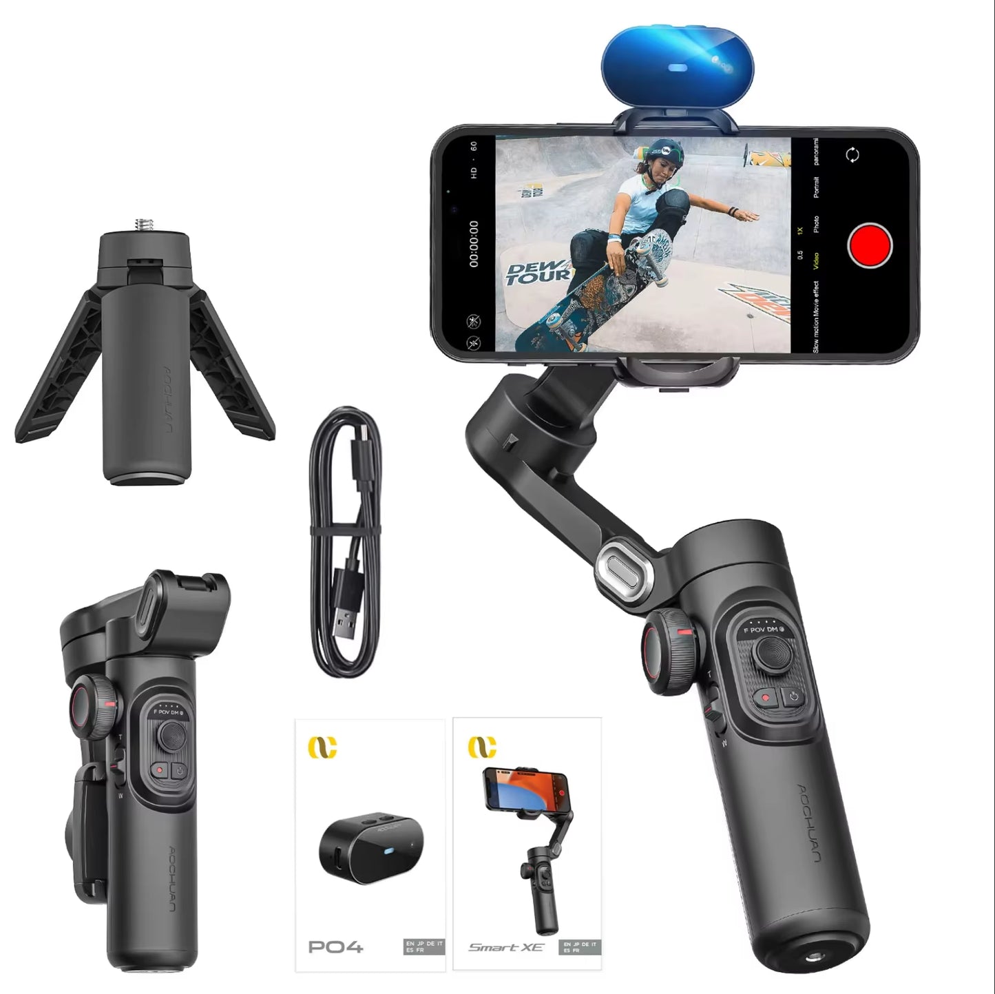 3-Axis Handheld Gimbal Stabilizer Smartxe for Smartphone for Iphone Android AI Face Tracking Tk Vlog