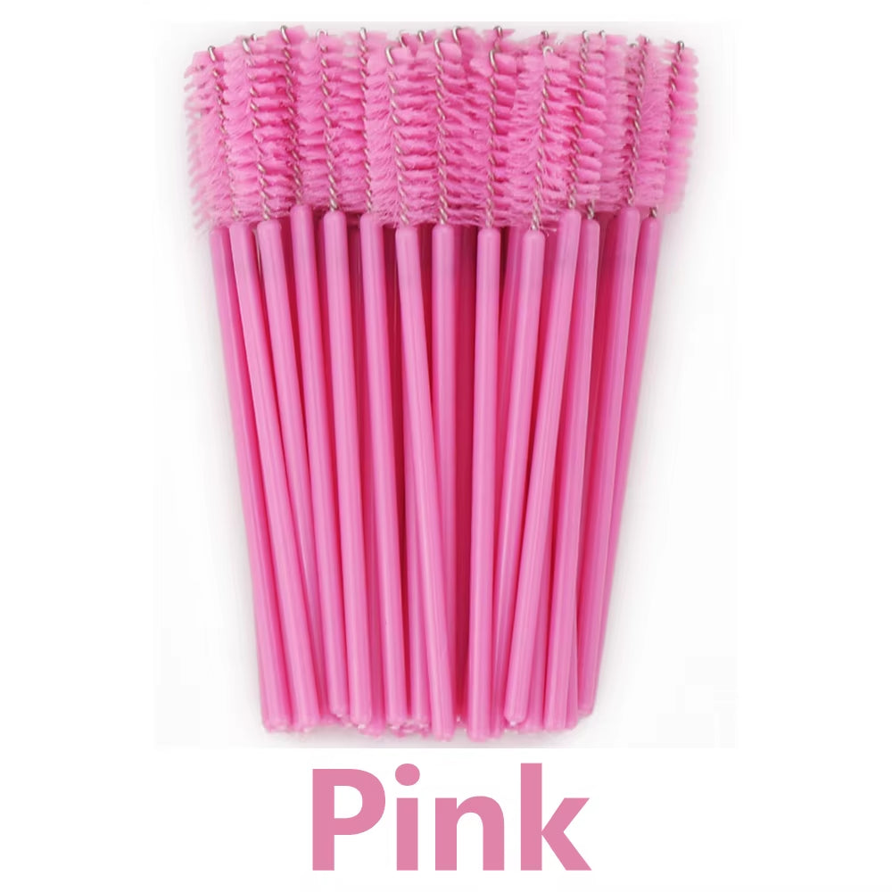 50Pcs Disposable Eyelash Brush Soft Head Crystal Eyebrow Brush Lash Extension Brush Mascara Wand Makeup Tool