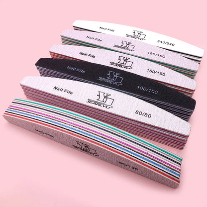 5Pcs Nail File Set Mix Color Professional Sandpaper Cuticle Remover 80/100/150/180/240 Grit Buffer Manicure Tool Kit