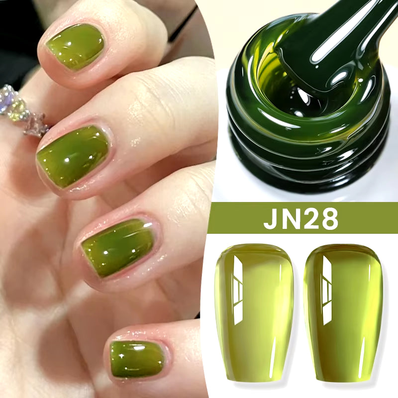 Jelly Nude Gel Nail Polish 10Ml Light Pink Peach Translucent Color UV Light Cure Gel Varnish Nail Art DIY at Home