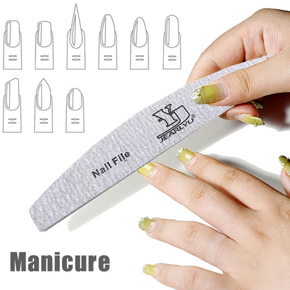 5Pcs Nail File Set Mix Color Professional Sandpaper Cuticle Remover 80/100/150/180/240 Grit Buffer Manicure Tool Kit