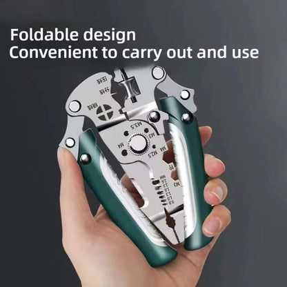 Multifunctional Folding Electrician Wire Stripping and Cutting Pliers, Wiring Pliers, Wire Splitting and Crimping Pliers