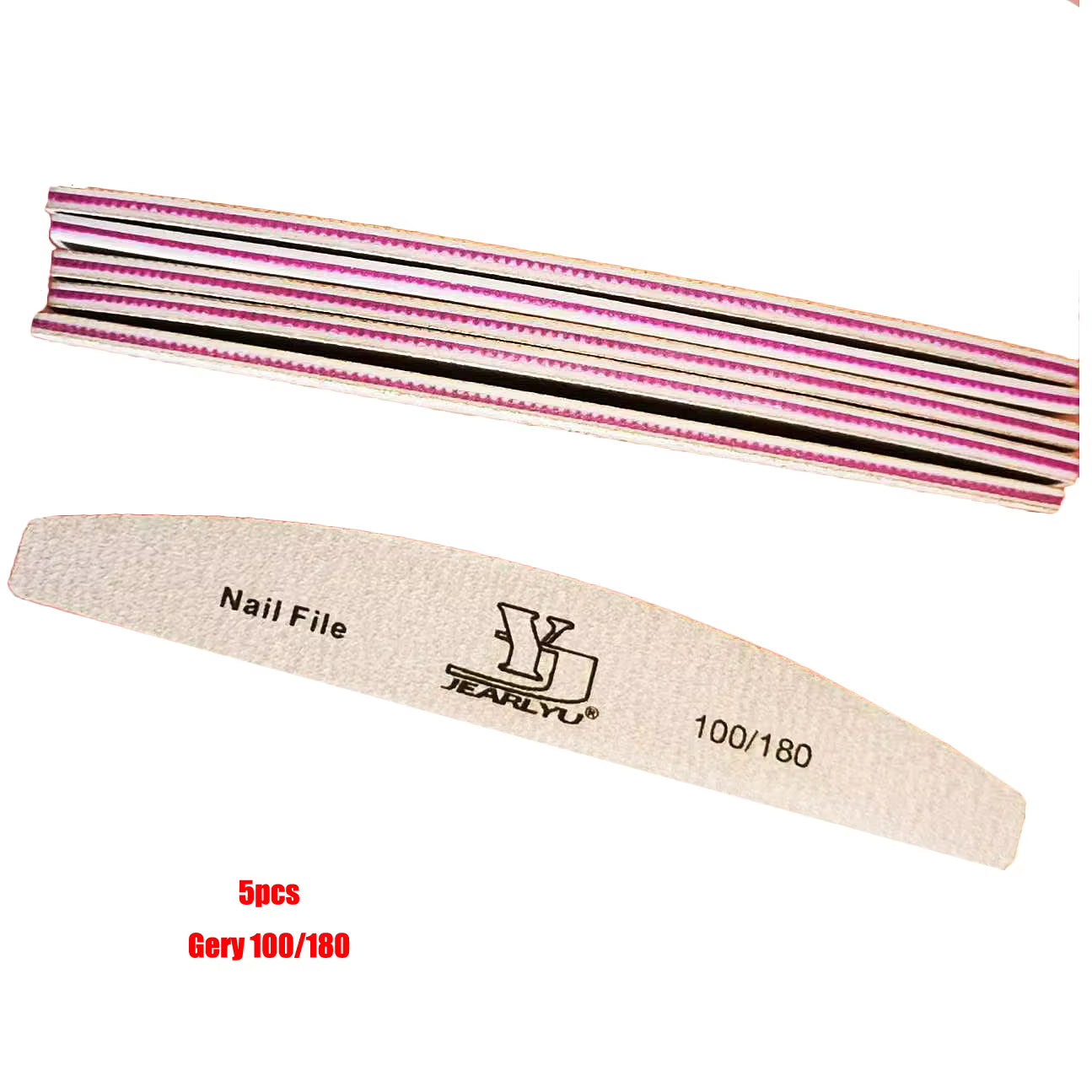 5Pcs Nail File Set Mix Color Professional Sandpaper Cuticle Remover 80/100/150/180/240 Grit Buffer Manicure Tool Kit