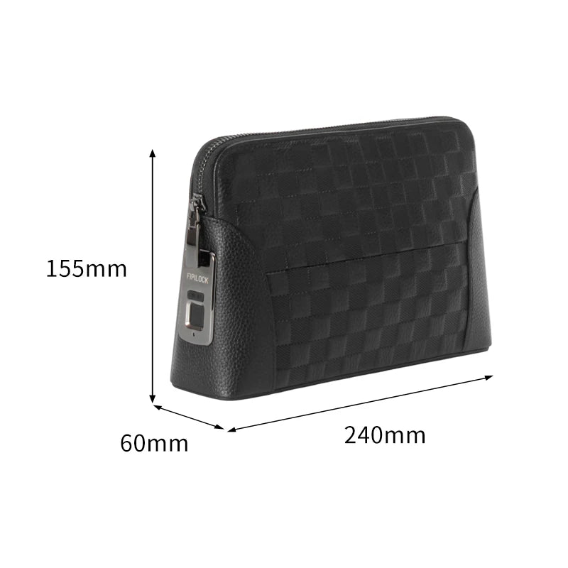 Man`S Fingerprint Lock Handbag Security Lady`S Wallet Anti-Theft Clutch Bag