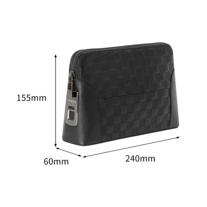 Man`S Fingerprint Lock Handbag Security Lady`S Wallet Anti-Theft Clutch Bag
