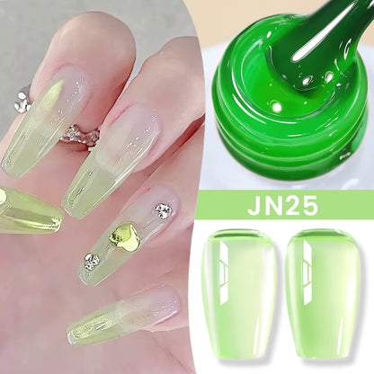 Jelly Nude Gel Nail Polish 10Ml Light Pink Peach Translucent Color UV Light Cure Gel Varnish Nail Art DIY at Home
