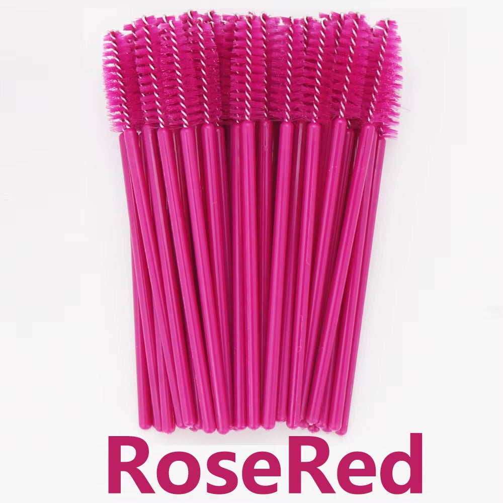 50Pcs Disposable Eyelash Brush Soft Head Crystal Eyebrow Brush Lash Extension Brush Mascara Wand Makeup Tool