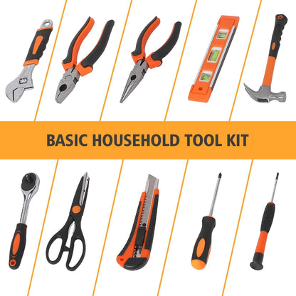 247 Piece Tool Set, General Home/Auto Repair Tool Kit, Combination Package Mixed Tool Set Hand Tool Kit with Plastic Toolbox Storage Case