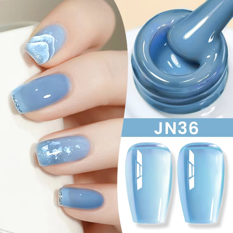 Jelly Nude Gel Nail Polish 10Ml Light Pink Peach Translucent Color UV Light Cure Gel Varnish Nail Art DIY at Home