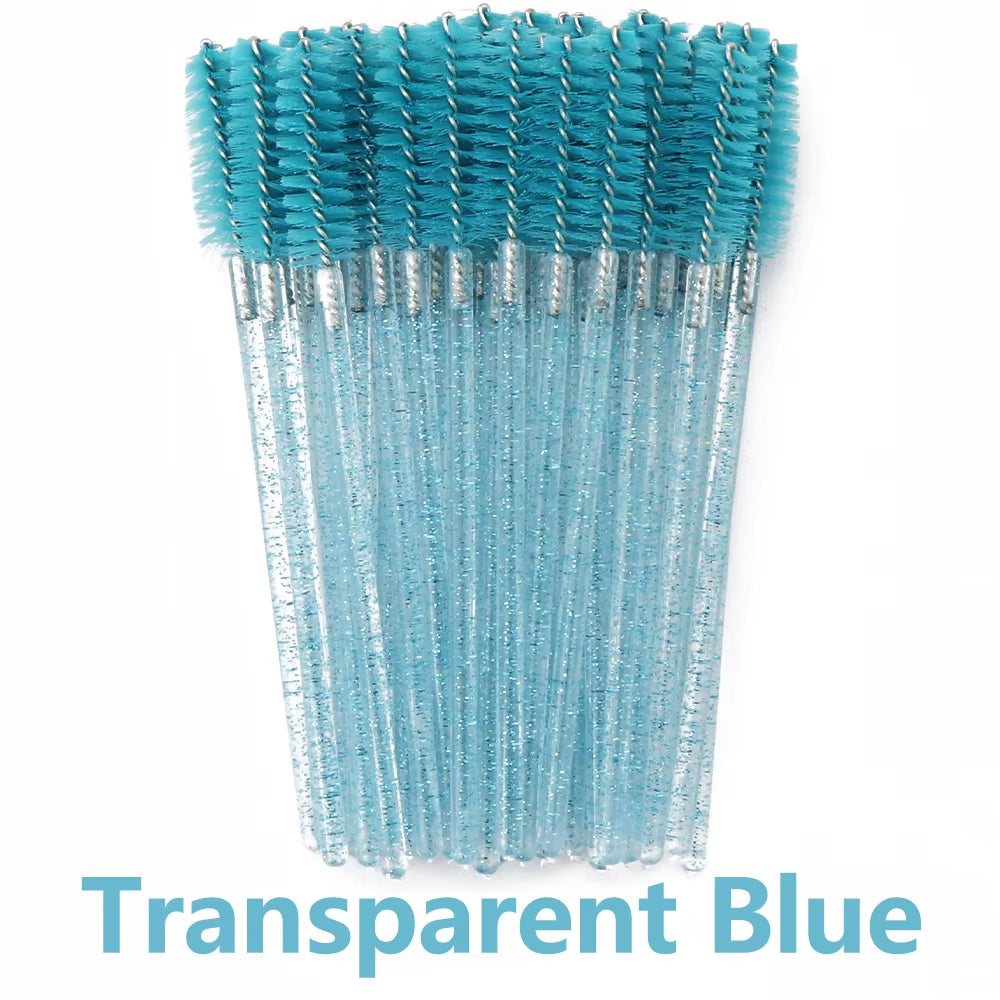 50Pcs Disposable Eyelash Brush Soft Head Crystal Eyebrow Brush Lash Extension Brush Mascara Wand Makeup Tool
